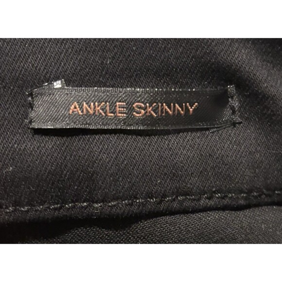 Jen7 by 7 for All Mankind Womens 10 Black Denim Shiny Pants Ankle Skinny Jeans - Picture 5 of 5